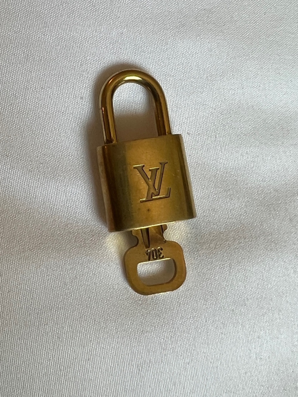 Authentic Louis Vuitton Lock & Key #304 Gold Brass Padlock